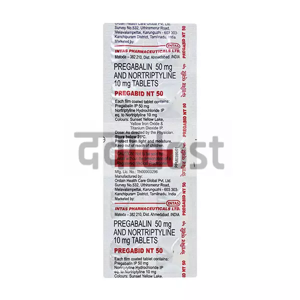 Pregabid NT 50mg/10mg Tablet