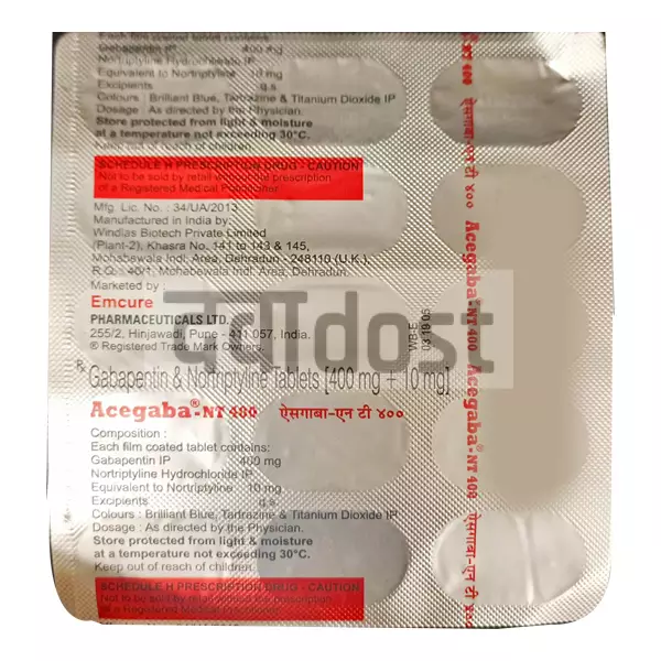 Acegaba NT 400mg/10mg Tablet