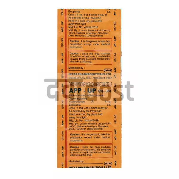 App UP 4mg Tablet 10s