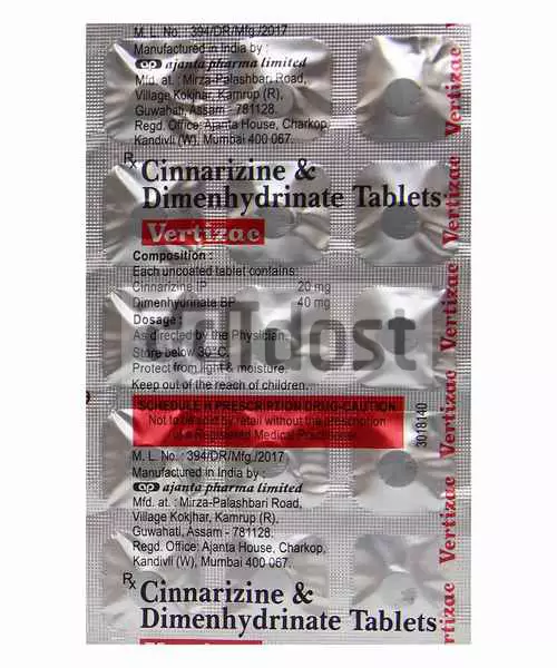 Vertizac 20mg/40mg Tablet 15s