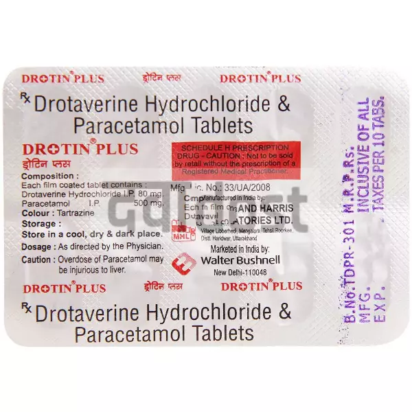 Drotin Plus 80mg/500mg Tablet 10s
