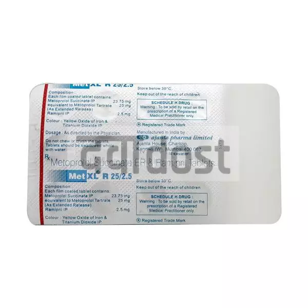 Met XL R 25mg/2.5mg Tablet 10s