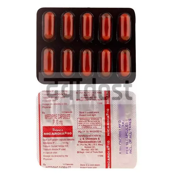 Nicardia 10mg Capsule 10s