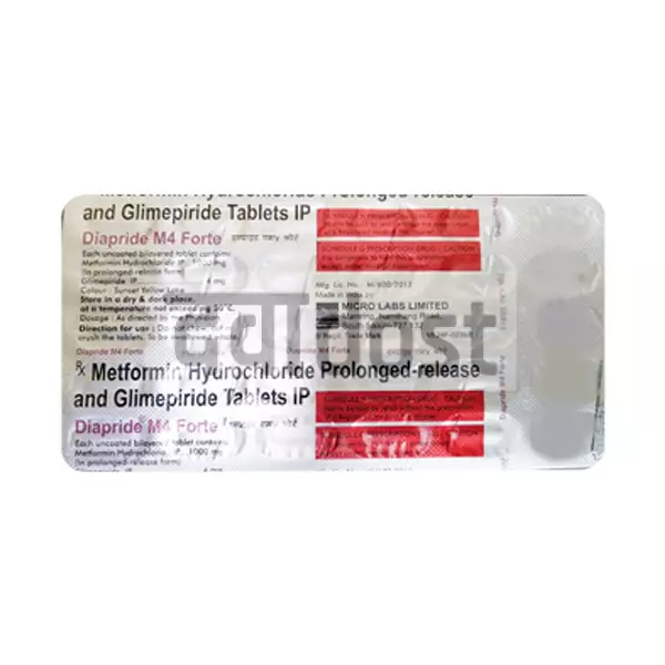 Diapride M4  4mg/1000mg Forte Tablet PR 30s