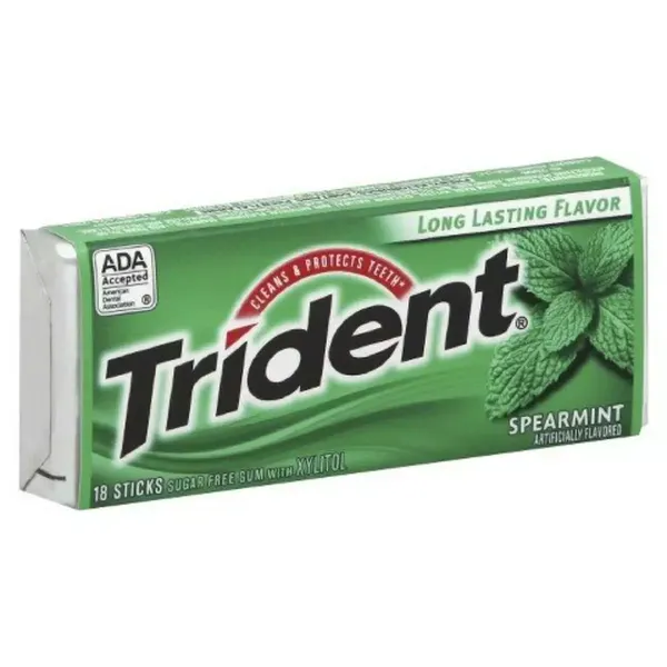 TRIDENT CHEW GUM S/F SPEARMINT 18PC