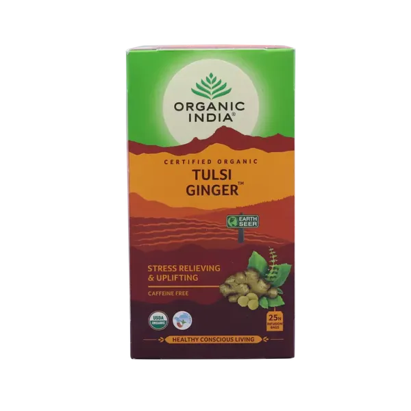 ORGANIC GR/TEA TULSI GINGER 25BAGS