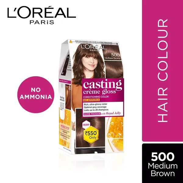 LOREAL HR/CLR CAST MEDIUM BROWN 500 1PC