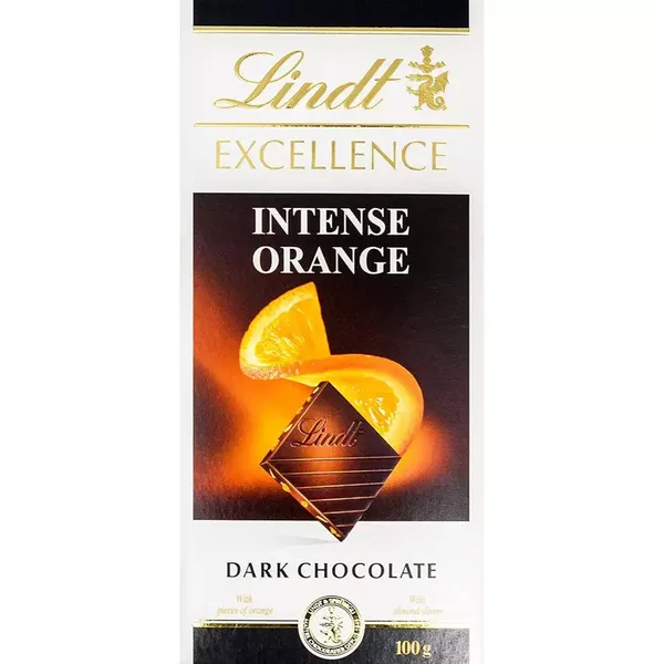 LINDT CHOC EXCE INTENSE ORANGE 100GM