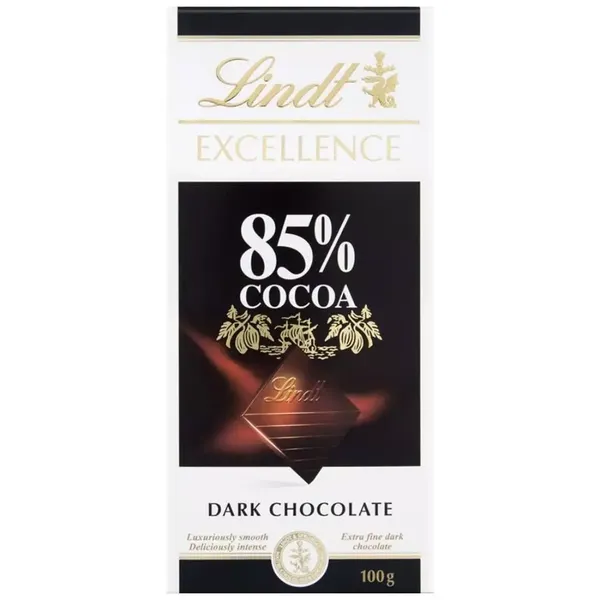 LINDT CHOC EXCE DARK 85% 100GM