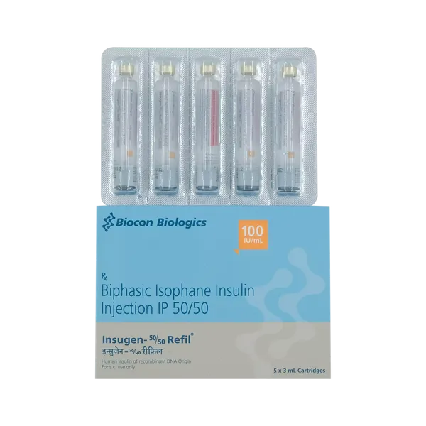 INSUGEN 50/50 100IU 5X3CART