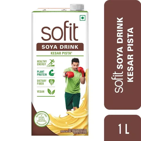 SOFIT SOYA MILK KESAR PISTA 1LTR