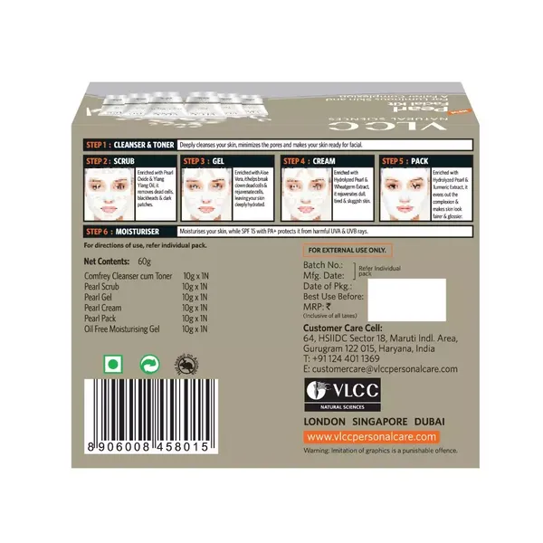 VLCC FACIAL KIT PEARL SINGLE 60GM