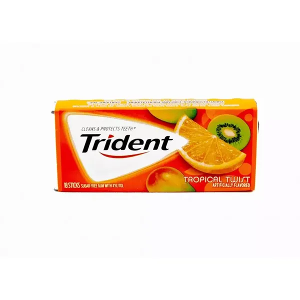 TRIDENT CHEW GUM S/F TROPICAL 18PC