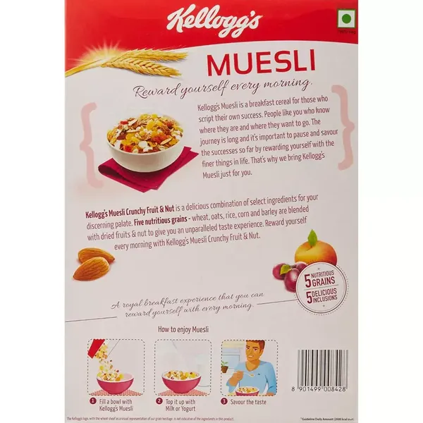KELL MUESLI EXTRA CRUNCHY FRUITNUT 550GM