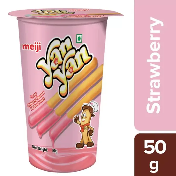 YAN YAN BISC STICK STRAWBERRY 50GM