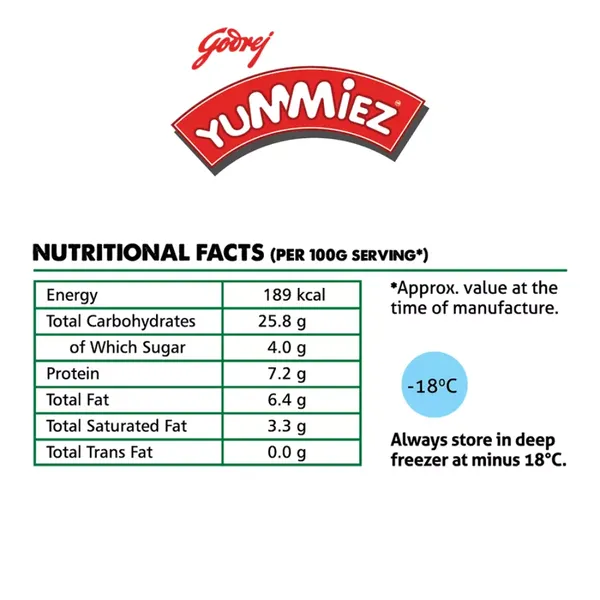 YUMMIEZ VEG PIZZA POCKET 340GM