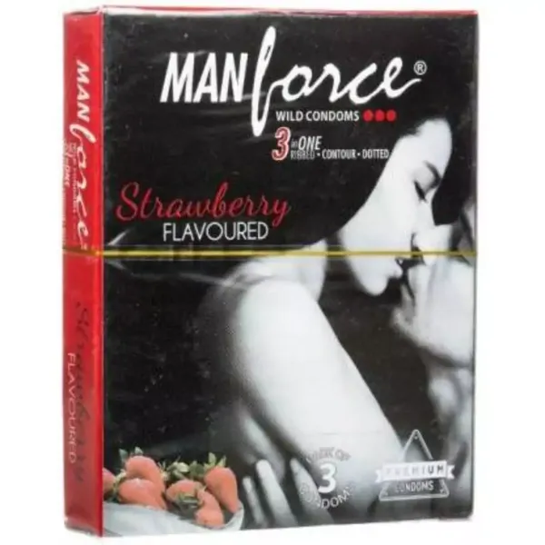 MANFORCE CONDOM STRAWBERRY 3PC