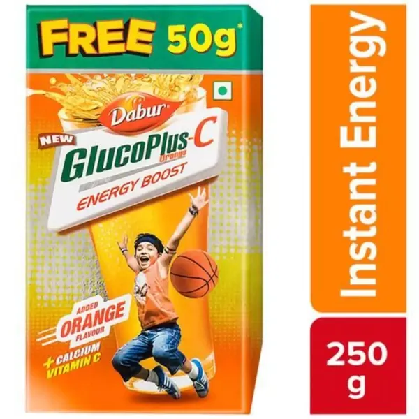 DABUR GLUCOPLUS-C PWDR ORANGE 200GM