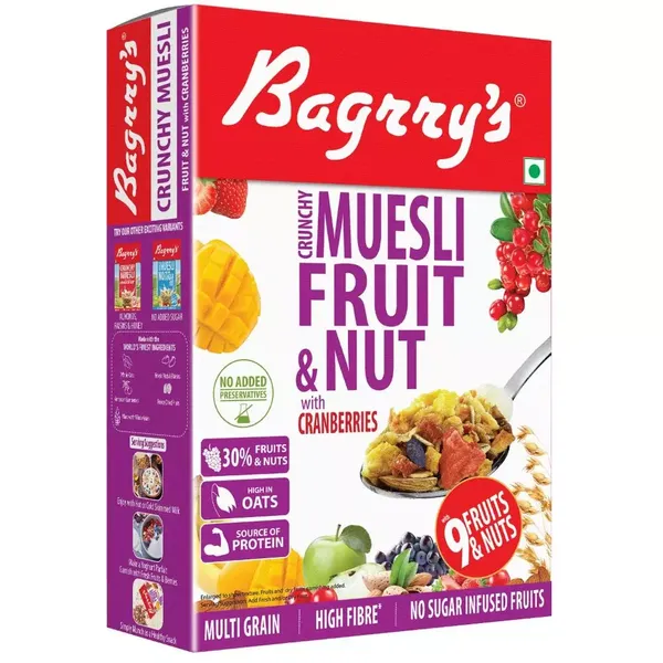 BAGRRY MUSELI FRUIT&amp;NUT CRANBRY BX 400GM