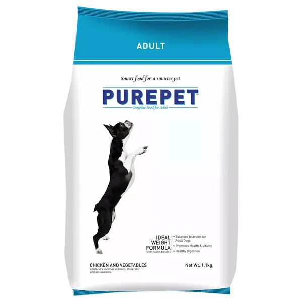 PUREPET DOG FOOD PUPPY CHICKEN &amp; VEGETABLE DRY 1.1KG