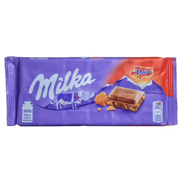 MILKA CHOC DAIM BAR 100GM