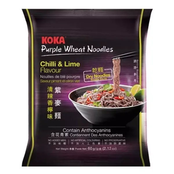 KOKA PURPLE WHEAT NOODLES CHILLI &amp; LIME 60GM