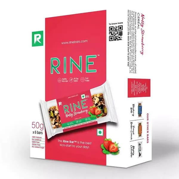 RINE BAR NUTTY STRAWBERRY 50GM
