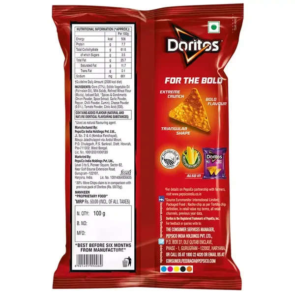 DORITOS NACHO CHEESE 110GM