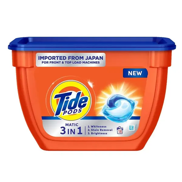 TIDE MATIC 3IN1 PODS LIQUID DETERGENT 18PC