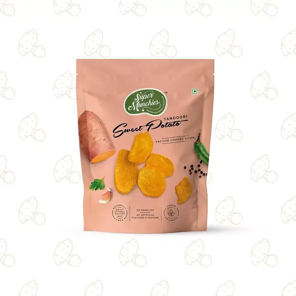 SUPER MUNCHIES CHIPS TANDOORI SWEET POTATO 65G