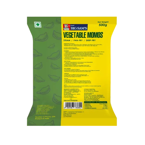 BIG SAM S VEGETABLES MOMOS 550GM