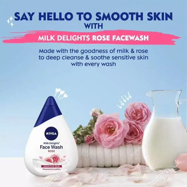 NIVEA F/WASH CARING ROSEWATER 50ML