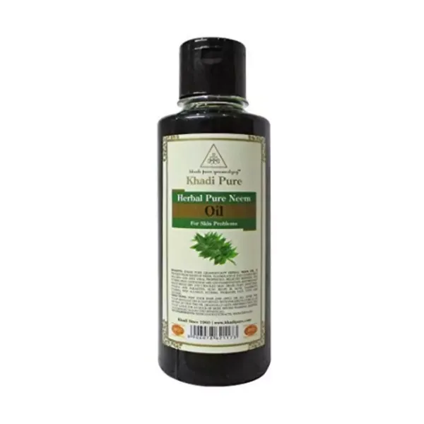 KHADI H/OIL PURE NEEM 210ML
