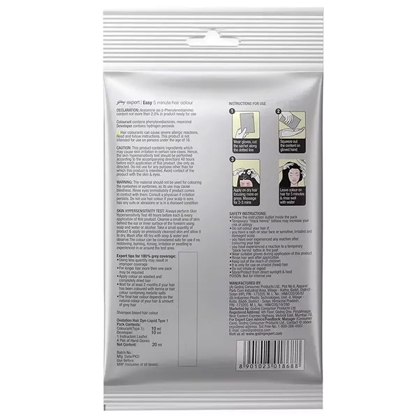 GOD HR/COLOR EASY 5 MIN NATURAL BLACK 20GM