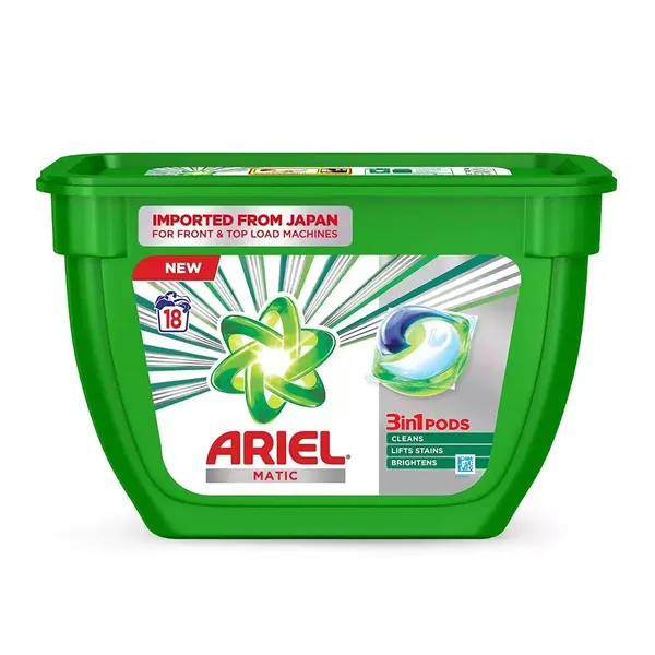 ARIEL MATIC 3IN1 PODS LIQUID DETERGENT 18PC