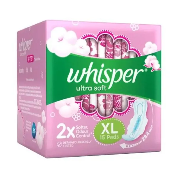 WHISPER SA/PAD ULTRA SOFT WINGS XL 15PC