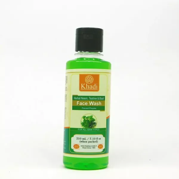 KHADI F/WASH NEEM  TEA TREE &amp; BASIL 210ML