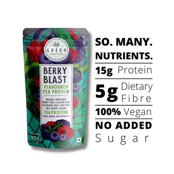 GREEN PROTEIN BERRY BLAST PEA PWD 454GM