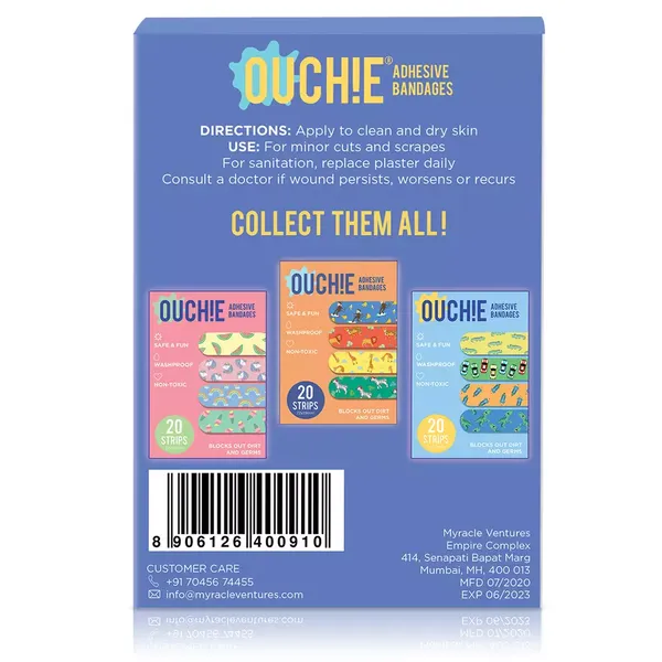 OUCHIE WASHPROOF SPACE BLUE 20PC