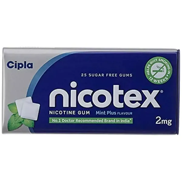 NICOTEX-MINT PLUS S/F TIN 2MG 25GUM