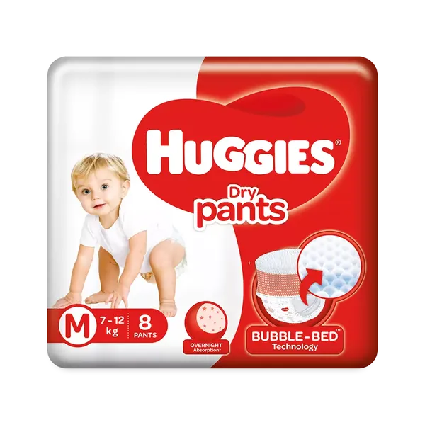 HUGG DIAP DRY PANTS M 8PC