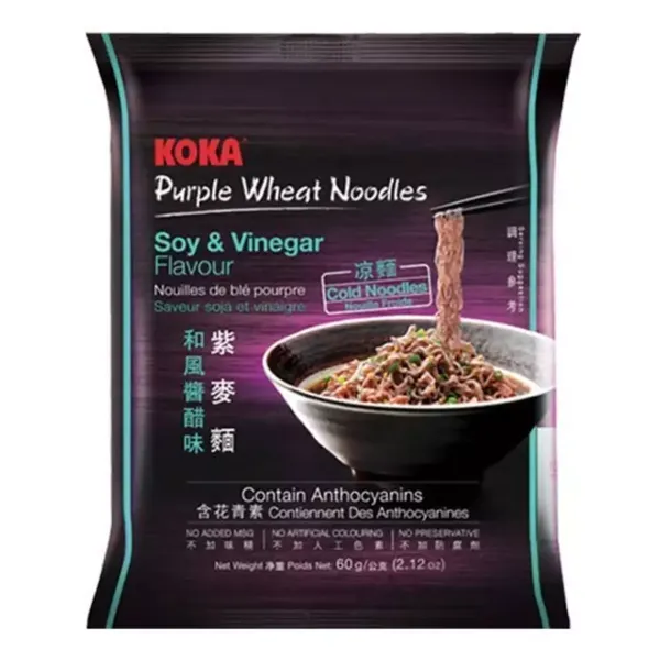 KOKA PURPLE WHEAT NOODLES SOY &amp; VINEGAR 60GM
