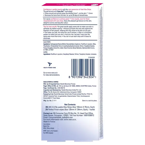 VEET FACE WAX STRIPS SENSITIVE 8PC