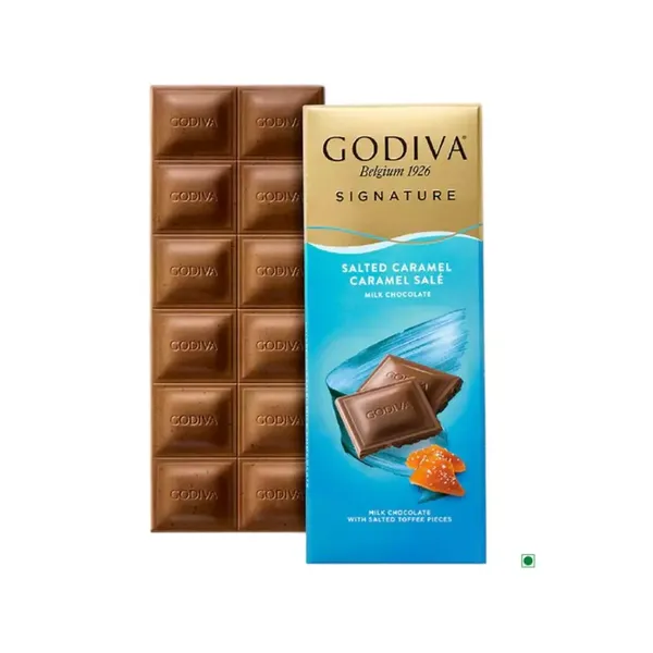 GODIVA MILK SALTED CARAMEL BAR 90G