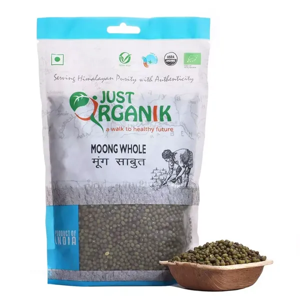 JUST ORGANIK MOONG WHOLE 500GM