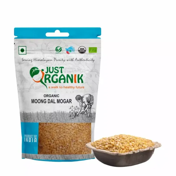 JUST ORGANIK MOONG DAL MOGAR 500GM