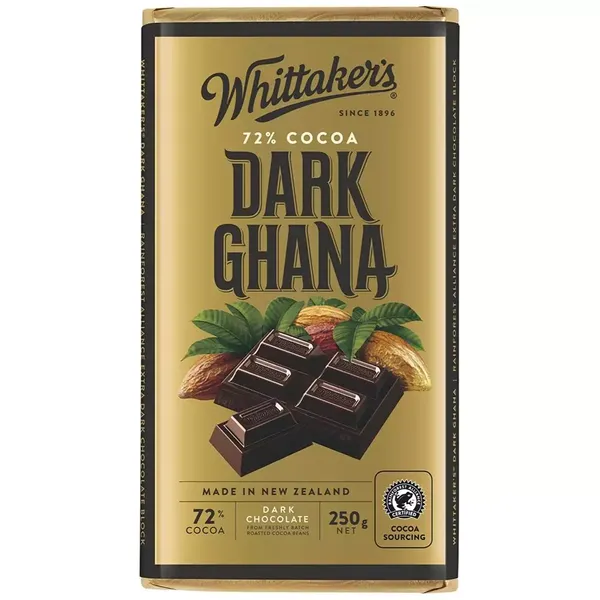 WHITTAKERS DARK FRUIT &amp; NUT 72% BAR 250G
