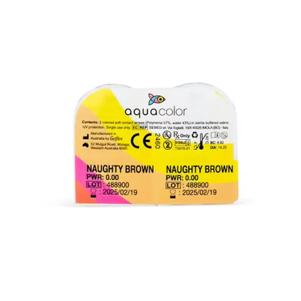 AQUACOLOR CANDY PACK COLOR LENSES NAUGHTY BROWN 1PC