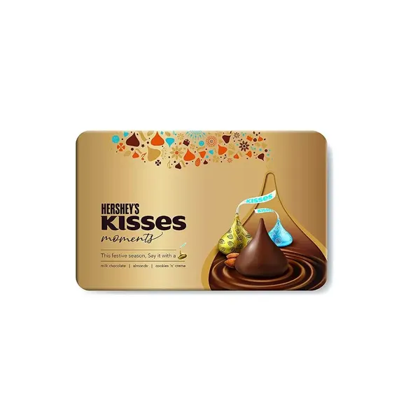 HERSHEY KISSES MOMENTS CHOC G TIN 193.5GM