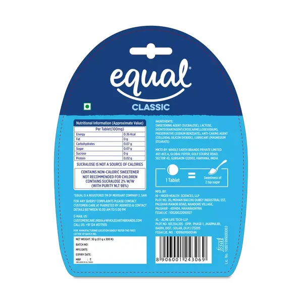 EQUAL SUGAR-FREE CLASSIC 300TAB